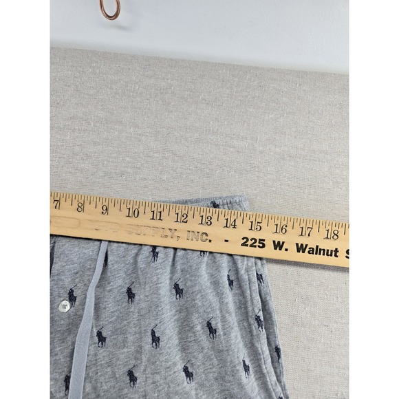 Polo Ralph Lauren Sleep Shorts Mens Medium Gray Pony Logo Sleepwear Pajama AOP - Picture 4 of 6